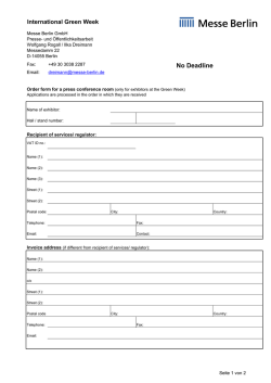IGW Order Form Press Conferences