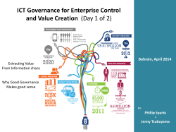 ICT Governance for Enterprise Control and Value Creation (Day 1 of