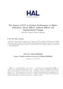 The Impact of ICT on Student Performance in Higher - Hal-SHS