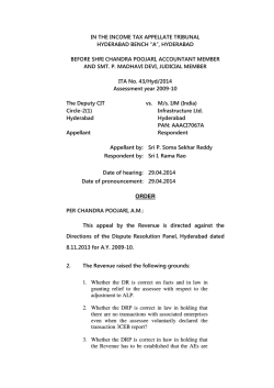 in the income tax appellate tribunal hyderabad bench &ldquo;a