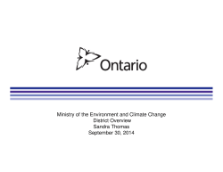 Ministry of the Environment and Climate Change District Overview