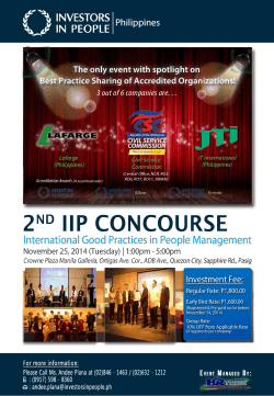 IiP 2nd Concourse event Flyer and Registration