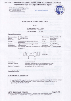 certificate of analysis ibp-7 quinoline yellow