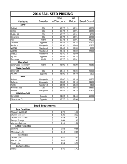2014 Fall Seed Prices