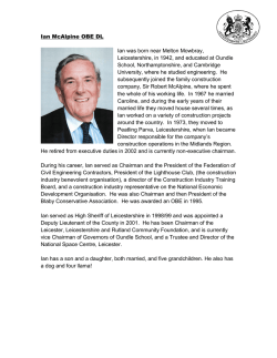 I M McAlpine Esq OBE DL - Leicestershire County Council