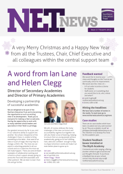 A word from Ian Lane and Helen Clegg