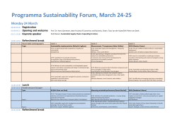 Programma Sustainability Forum, March 24-25