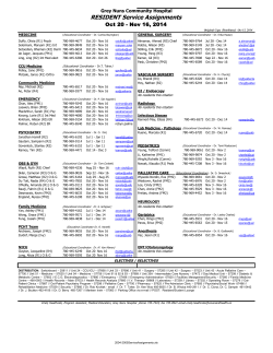 2014 - 2015 Service Assignments