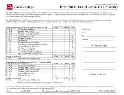 Chaffey College INDUSTRIAL ELECTRICAL TECHNOLOGY