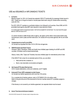 Use and Issuance of Air Canada e