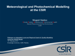 Meteorological and Photochemical Modelling at the CSIR