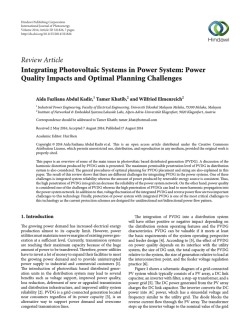 Integrating Photovoltaic Systems in Power System: Power Quality