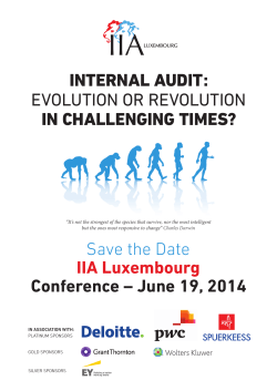 Save the Date IIA Luxembourg Conference – June 19, 2014