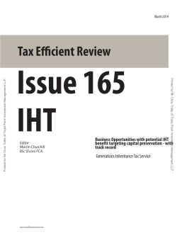 Tax Efficient Review Issue 165 Generations Inheritance Tax Service