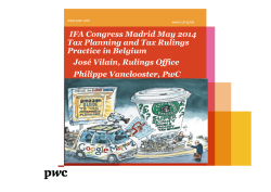 IFA Congress Madrid May 2014 Tax Planning and Tax Rulings