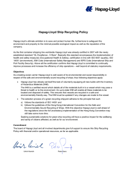 Hapag-Lloyd Ship Recycling Policy