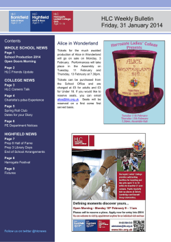 HLC Weekly Bulletin Friday, 31 January 2014