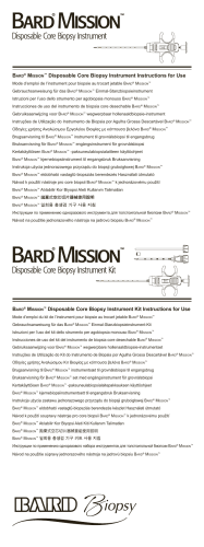 BARD® MISSION™ Disposable Core Biopsy Instrument Instructions
