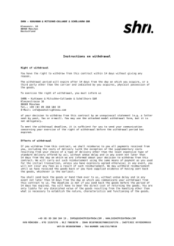 Instructions on withdrawal