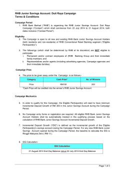 RHB Deposits, Spend and Win Contest