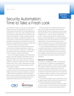 Security Automation: Time to Take a Fresh Look