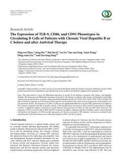 Research Article The Expression of TLR