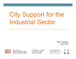 City Support for the Industrial Sector