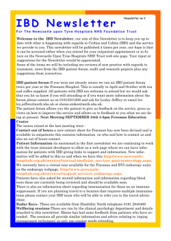 IBD Newsletter - Newcastle Hospitals