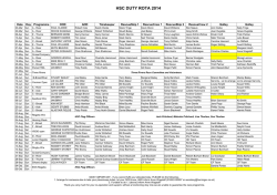 HSC DUTY ROTA 2014