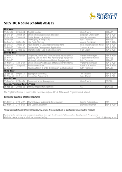 SEES IDC Module Schedule 2014/15