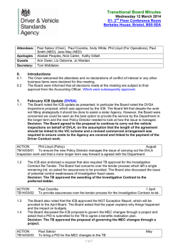DVSA transitional board meeting minutes, 12 March 2014