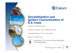 Devolatilization and Ignition Characteristics of S.A Coals