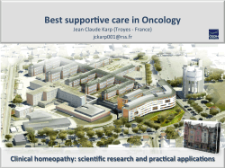 Download: Homeopathy in Oncology Supportive care