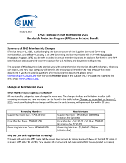 FAQs: Increase in IAM Membership Dues Receivable Protection