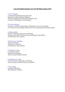 List of Panellists/Speakers for IAP-ID Slide Seminar - apcon-2014