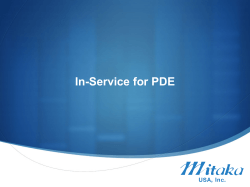 In-Service for PDE