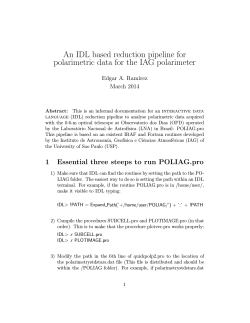 An IDL based reduction pipeline for polarimetric data for the IAG