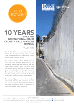 10 Years since the International Court of Justice (ICJ) Advisory