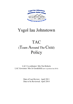 Ysgol Iau Johnstown TAC Policy