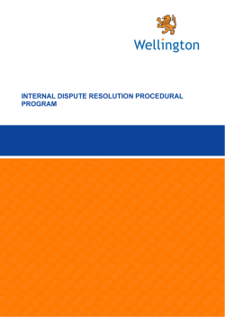 internal dispute resolution procedural program