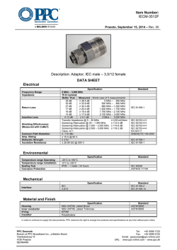 Item Number: IECM-3512F Description: Adaptor, IEC male &ndash; 3