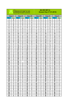 4th IEO SET-A Answer Key (17.01.2014)