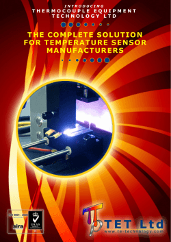 TET Brochure - Thermocouple Equipment Technology (TET) Ltd