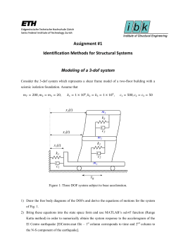 Assignment #1 Identification Methods for Structural Systems