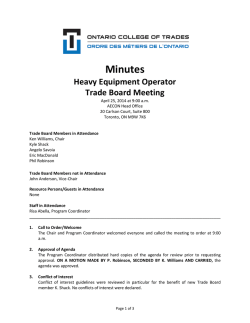 Heavy Equipment Operator - Ontario College of Trades