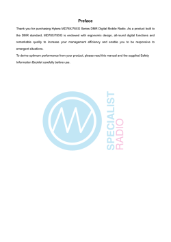 Hytera MD785 Digital Mobile Licensed Radio User Manual