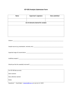 ICP-OES Analysis Submission Form