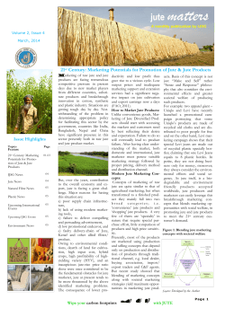 Monthly Publication, Jute Matters Vol 2 Issue 4 March 2014