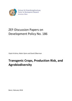 Transgenic Crops, Production Risk, and Agrobiodiversity