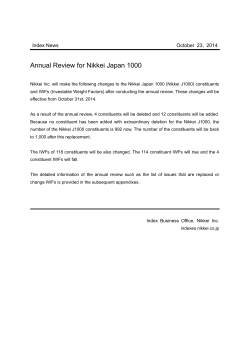 Annual Review for Nikkei Japan 1000